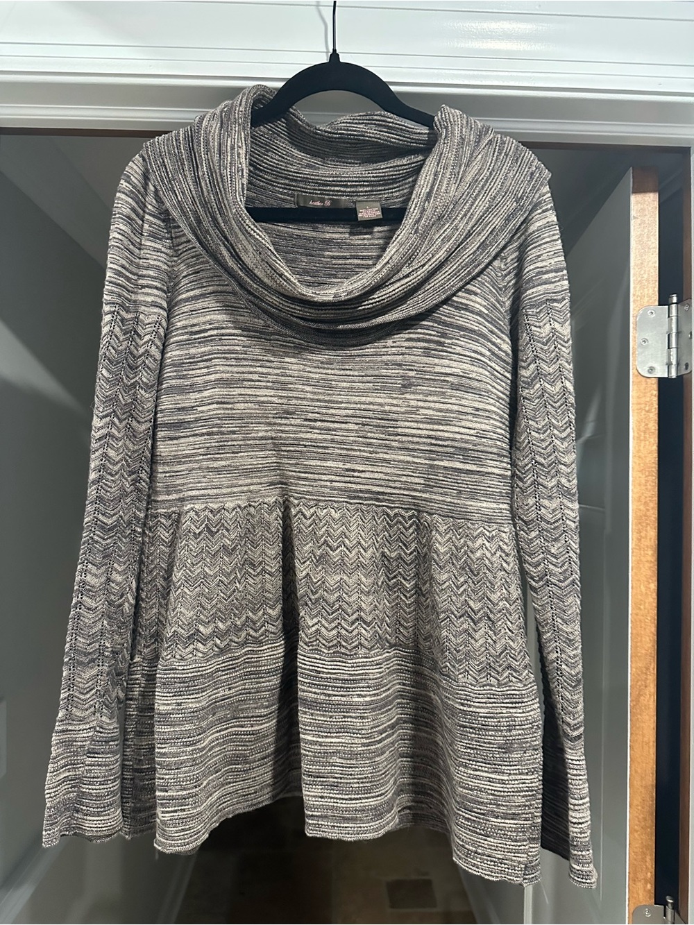 Heath Ceramics Gray Marled Cowl Neck Sweater